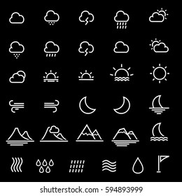 weather outline icons vector