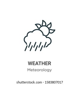 Weather outline vector icon. Thin line black weather icon, flat vector simple element illustration from editable meteorology concept isolated on white background