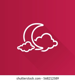 Weather overcast cloudy icon in Metro user interface color style. forecast night cloudy cold