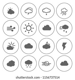 Weather overcast icons set - forecast sign and symbols