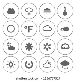 Weather Overcast Icons Set Forecast Sign Stock Vector (Royalty Free ...