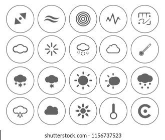 Weather overcast icons set - forecast sign and symbols