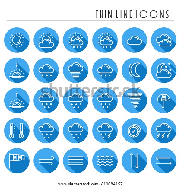 Download Weather Pack Line Icons Set Meteorology Stock Vector ...