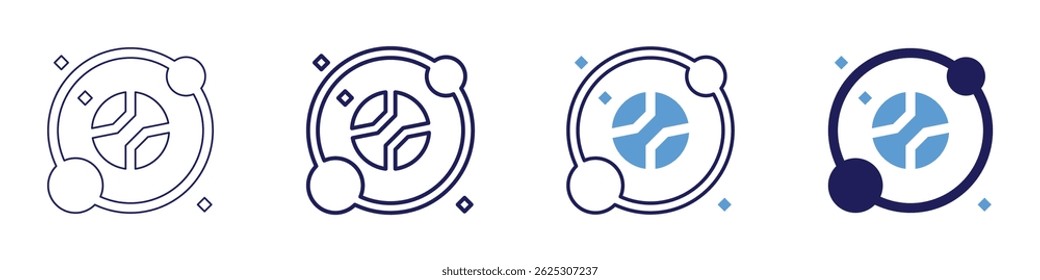 Weather patterns icon in 4 different styles. Thin Line, Line, Bold Line, Duotone. Duotone style. Editable stroke.