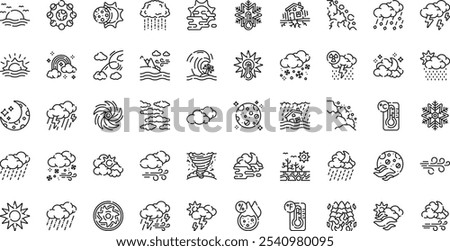 Weather phenomena icons High-Quality Vector Icons Collection with Editable Stroke. Ideal for Professional and Creative Projects.