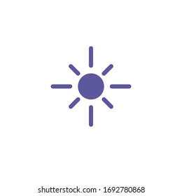 Weather pictogram. Forecast icon. Shining sun symbol. Sun with sun rays shines.