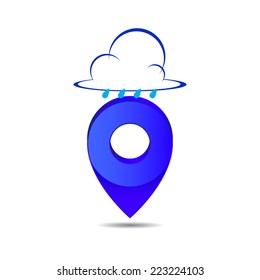 Weather pin pointer icon symbol vector on white background