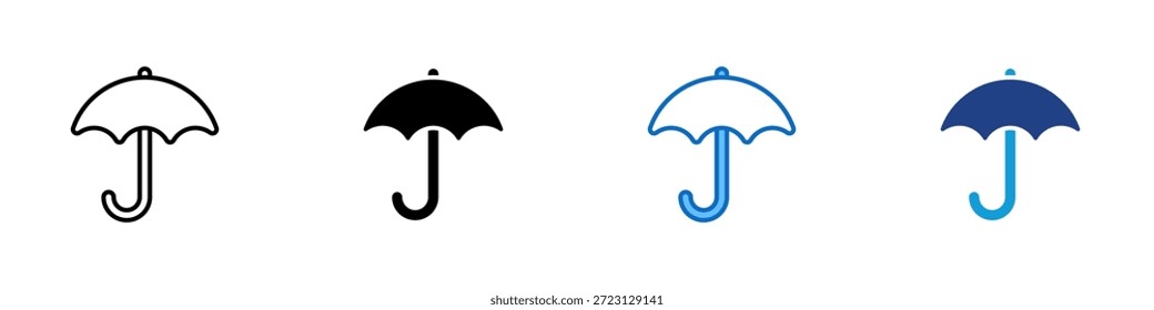 Wetterschutz Multiple Style Icon Design Vektor - Regenschirm-Symbol für Schutz vor Wetterbedingungen und Umwelteinflüssen