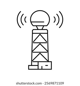 weather radar hurricane disaster line icon vector. weather radar hurricane disaster sign. isolated contour symbol black illustration