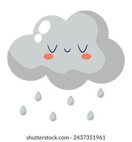 weather rain cloud cute illustration vector