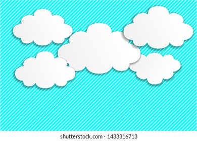 Weather, rain clouds, paper style, vector illustration