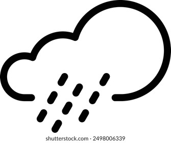 Weather, Rain flat black vector icon.