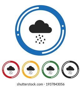 Juego de iconos de lluvia meteorológica. ilustración vectorial de diseño plano en 5 colores opciones de diseño web