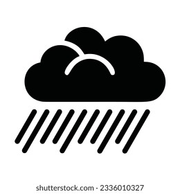 Vector de silueta de icono de lluvia meteorológica