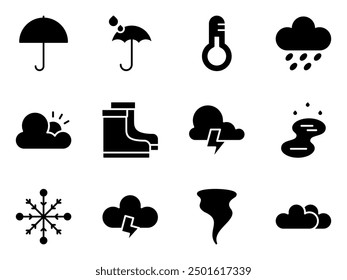 weather rain icon symbol vector template collection
