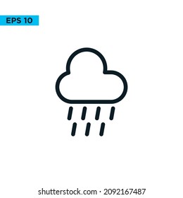 diseño plano del icono de lluvia meteorológica