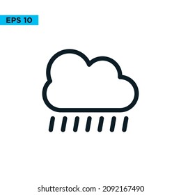 diseño plano del icono de lluvia meteorológica