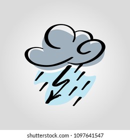 Weather, Rain vector illustration flat icon 