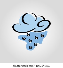 Weather, Rain vector illustration flat icon 