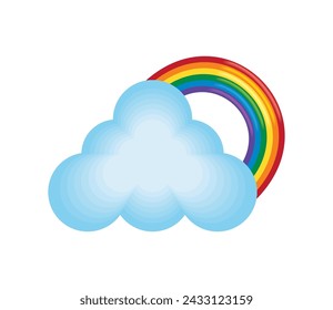 weather rainbow and cloud illustration