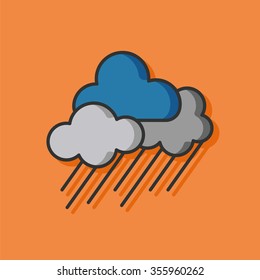 weather raining cloud vector icon