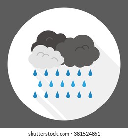 weather raining flat icon