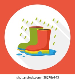 weather raining rainboot flat icon