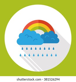 weather raining rainbow flat icon