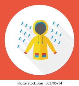 Weather Raining Raincoat Flat Icon