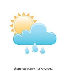 weather rainy cloud and sun isolated image vector illustration
