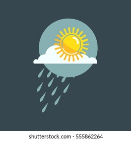 Weather rainy cloudy icon vector.