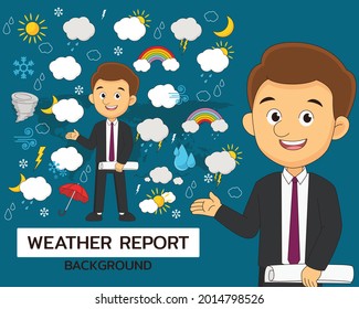 Weather report concept flat icons