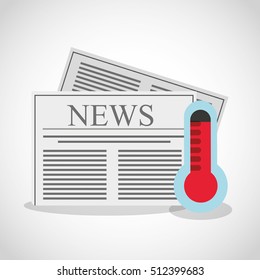 weather report in the newspaper vector illustration design