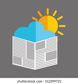 weather report in the newspaper vector illustration design