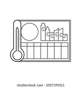 weather report with thermometer icon over white background vector illustration