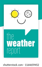 Weather Report UI UX Design Concept. Vector illustration of sun and moon abstract design