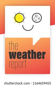 Weather Report UI UX Design Concept. Vector illustration of sun and moon abstract design