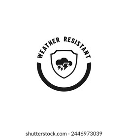 Weather resistant icon or weather resistant sign vector isolated. Best Weather resistant icon for websites, product packaging, print design, and more.