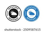 Weather resistant logo vector badge design. Suitable for business, weather, information and product label