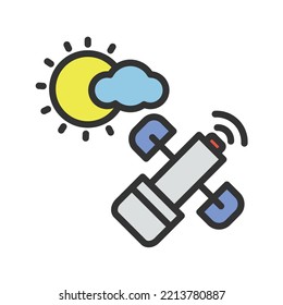 Weather Satellite icon vector image. Can also be used for Space. Suitable for mobile apps, web apps and print media.