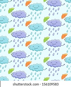 Weather seamless texture. Funny clouds. 