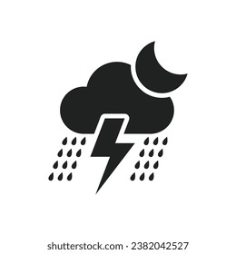 Weather season icon with cloud, rain, thunder flash and sun