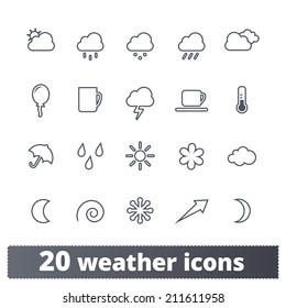 Weather, seasons icons: vector set