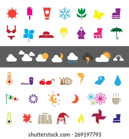 Weather & seasons  icons,vector.