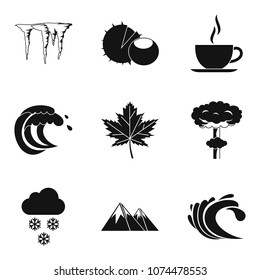 Weather service icons set. Simple set of 9 weather service vector icons for web isolated on white background