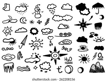 Weather set cute design