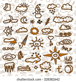 Weather set cute design seamless