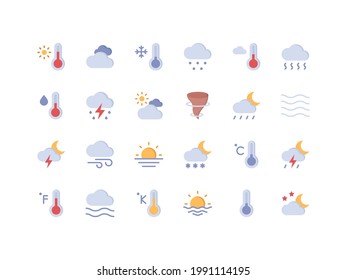 Juego de iconos planos de ajuste de tiempo