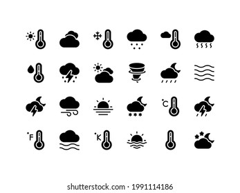 Weather Set Glyph Icon Set
