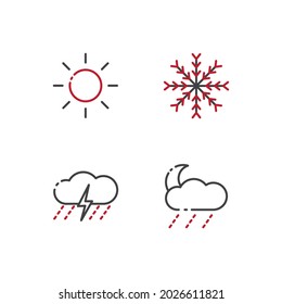 weather set icon, isolated weather set sign icon, vector illustration